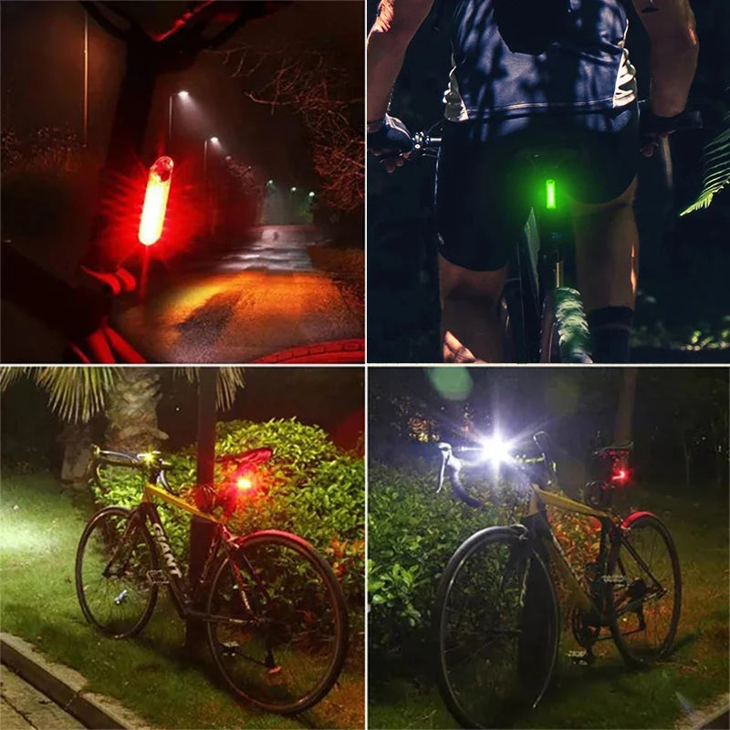 2 peças - Lanternas traseiras da bicicleta usb recarregável, 220mah led à prova d´água.