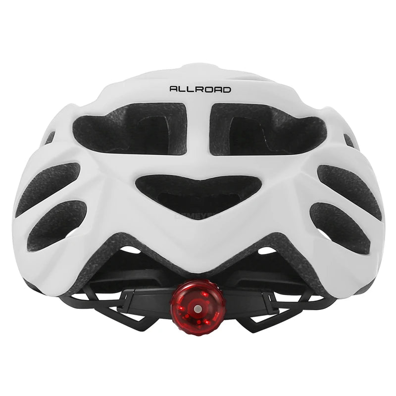 Capacete de Segurança Ultraleve para Ciclismo, Capacete com Luz Traseira para Bicicleta, com Lente e Viseira Removíveis.