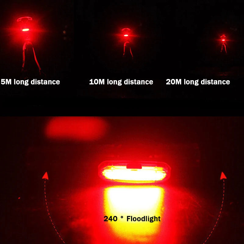 Luz Traseira de Bicicleta Impermeável, Lanterna Traseira de Alta Luminosidade para Ciclismo Noturno.