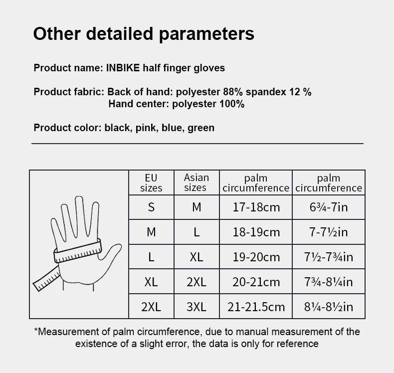 Luvas de Ciclismo INBIKE Meia Dedo, Amortecimento de Impacto, Respirável.