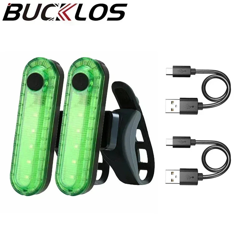 2 peças - Lanternas traseiras da bicicleta usb recarregável, 220mah led à prova d´água.