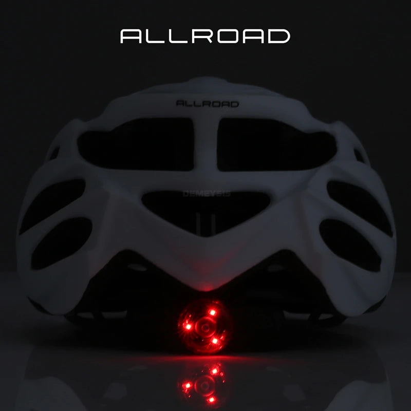 Capacete de Segurança Ultraleve para Ciclismo, Capacete com Luz Traseira para Bicicleta, com Lente e Viseira Removíveis.