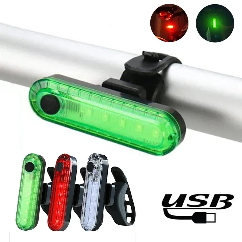 2 peças - Lanternas traseiras da bicicleta usb recarregável, 220mah led à prova d´água.