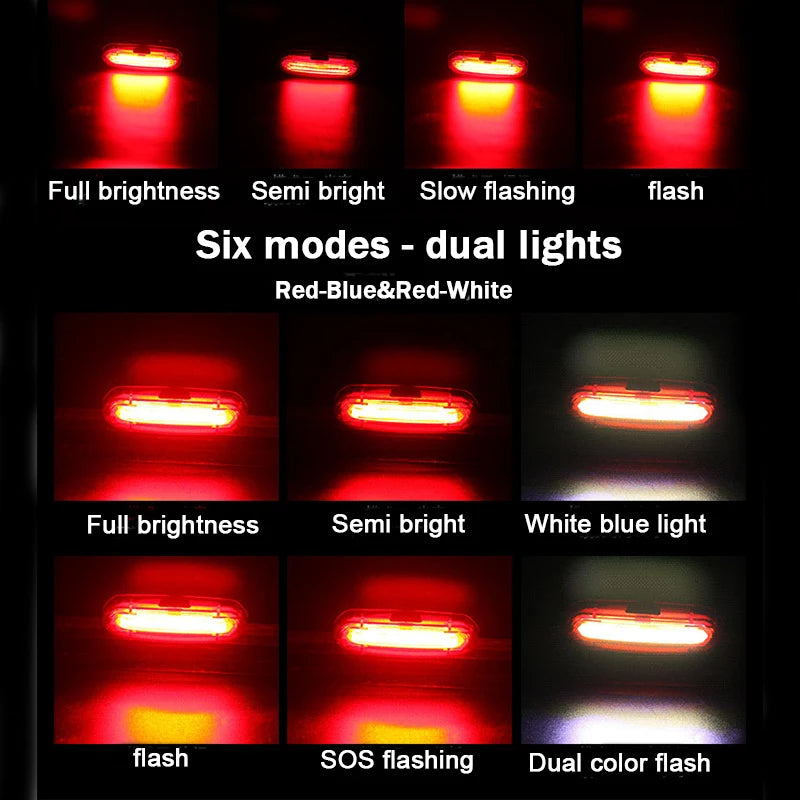 Luz Traseira de Bicicleta Impermeável, Lanterna Traseira de Alta Luminosidade para Ciclismo Noturno.