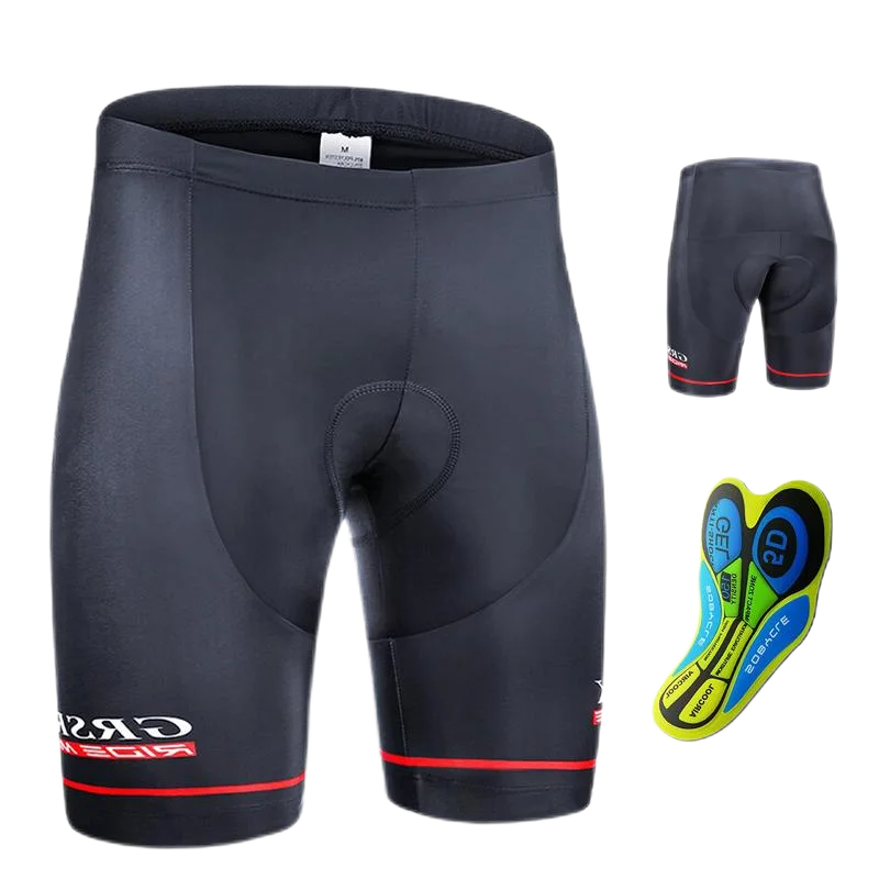 Shorts de Ciclismo Masculino X-TIGER com Bolso Traseiro - Bermuda com Forro de Gel 5D para Ciclismo de Montanha e Estrada, Meio-Comprimento, Justa ao Corpo